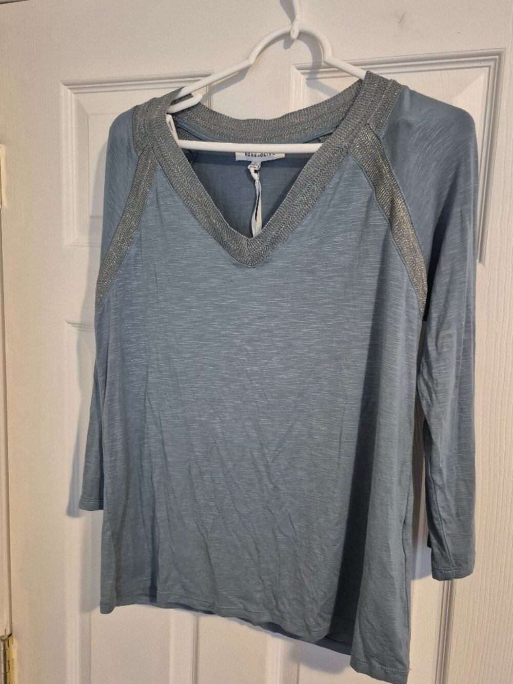 rose +olive long sleeve top